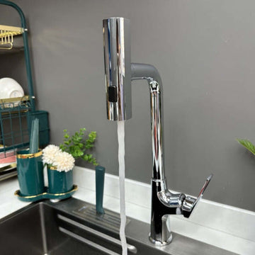 Adaptador multifunción para grifo con flujo en cascada de 3 velocidades, cabezal rociador giratorio, diseño a prueba de salpicaduras en ABS para lavabos de baño y cocina
