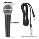Micrófono inalámbrico Bomge SM58 profesional de metal con forma de corazón, dinámico y acústico, para uso en vivo, adecuado para actuaciones en escena, grabación de DJ, actuaciones vocales y transmisión en vivo, con conectores XLR de 3 metros y 6,35 mm.