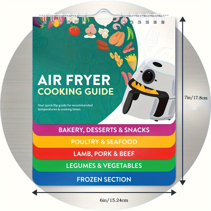 Air Fryer Cheat Sheet Magnets Cooking Guide Booklet - Air Fryer Magnetic Cheat Sheet Set Cooking Times Chart - Libros De Cocina Instant Air Fryer Accesorios Horno Olla De Cocción Guía De Temperatura Conversión De Cocina