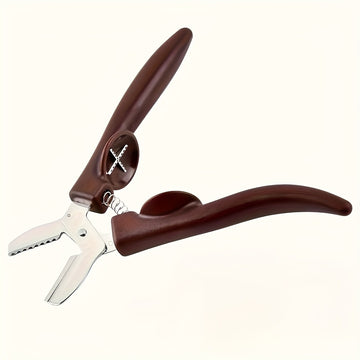 Abrelatas de Acero Inoxidable - Pinza para Nueces de Fácil Agarre, Impermeable, No Necesita Energía, Marrón Oscuro para Uso en Cocina y Comedor
