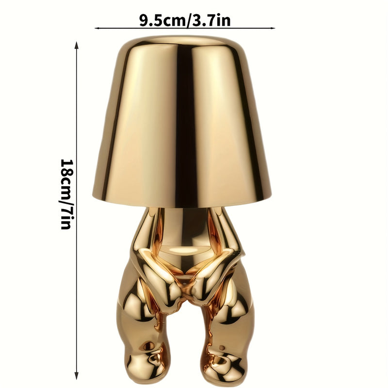 1 pza. Lámpara de escritorio moderna de oro y plata con puerto USB, luz nocturna LED ajustable de 3 vías para dormitorio, sala de estar, oficina.