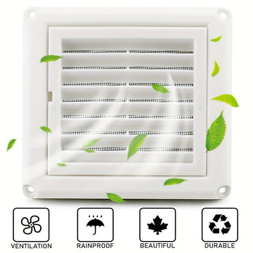 1pc Cubierta de Ventilación con Rejilla Blanca de Fácil Instalación de 10.16cm/15.24cm con Nido de Aves - Incluye 4 Tornillos, Plástico Duradero, para Exhauster de Secadora y Ventilaciones de Aire al Aire Libre, Cubierta de Ventilación de Secadora