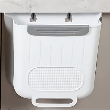 Organizador de basura de cocina plegable de plástico - Bote de basura para colgar en pared o puerta de gabinete con diseño perforado para drenaje fácil, solución de almacenamiento que ahorra espacio, función Easyhang, organizadores y almacenamiento para