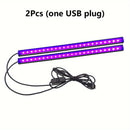 Tira de LED de luz negra UV, 1 metro de aleación de aluminio metálico, alimentada por USB, voltaje de funcionamiento de 5 V, fuente de luz LED para decoración, no requiere batería - Ideal para Halloween, Navidad, fiesta de cumpleaños, pintura corporal, c