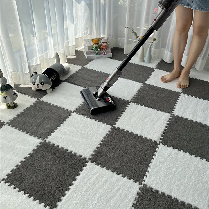 20 unidades de Alfombra de Espuma de Poliéster y EVA Lavable a Mano y Tatami Amovible para Dormitorio y Hogar, Baldosas de Alfombra Personalizables - 29,97 x 29,97 cm Cada Una