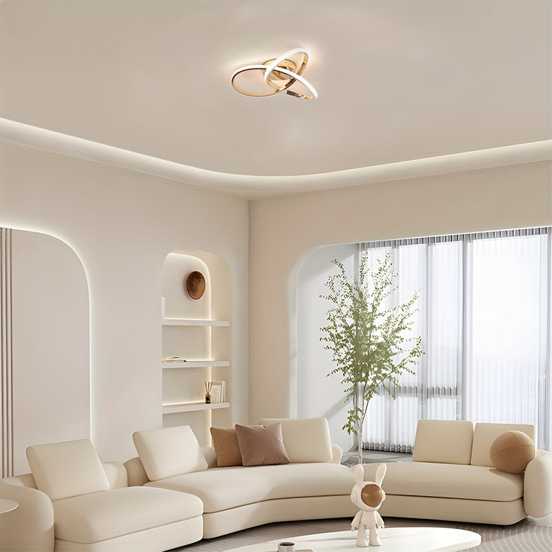 1 pieza, Lámpara de Pasillo con Regulación de 3 Luces, Moderna Luz de Techo LED de Aluminio, Ideal para Dormitorio, Cocina, Sala de Estar, Luces de Techo Regulables para Baño, Balcón, Restaurante, Hotel, Lámpara de Pasarela Curva Diseño Creativo