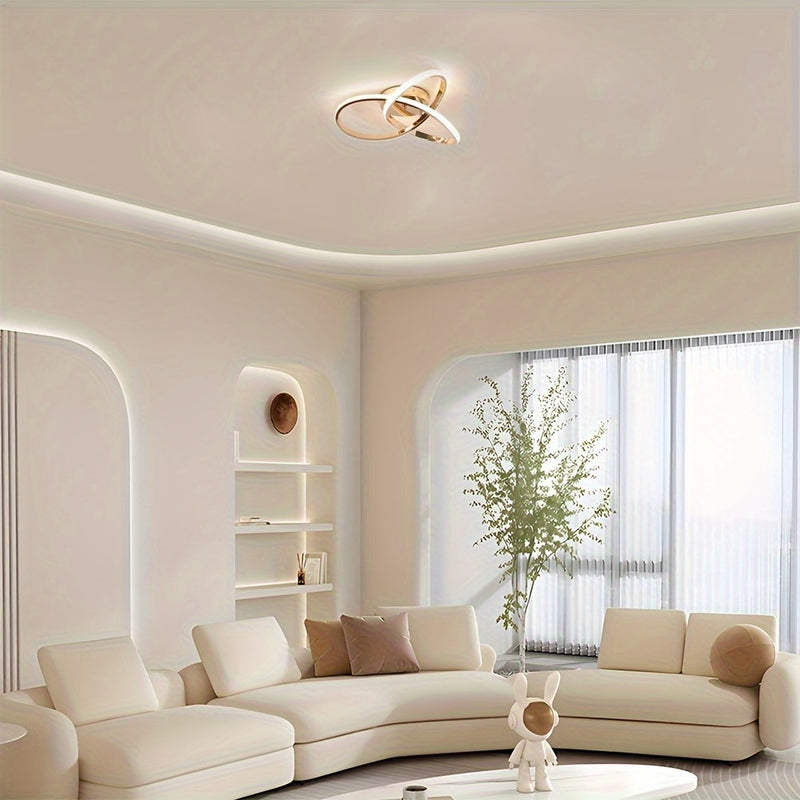 1 pieza, Lámpara de Pasillo con Regulación de 3 Luces, Moderna Luz de Techo LED de Aluminio, Ideal para Dormitorio, Cocina, Sala de Estar, Luces de Techo Regulables para Baño, Balcón, Restaurante, Hotel, Lámpara de Pasarela Curva Diseño Creativo