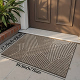 Alfombra de entrada con diseño geométrico simple - Antideslizante, resistente de poliéster para hogar, decoración navideña, solo lavado a mano, regalo de Navidad