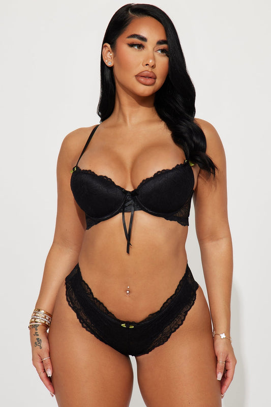 Lujoso enamorado encaje braguita hipster - Negro