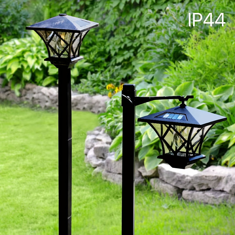 Lámparas solares para jardín de 1.7 m, negras, con paneles de vidrio transparente, plástico duradero y batería de níquel, ideales para césped, caminos y decoración de festivales, iluminación exterior | Luz exterior moderna | Plástico resistente