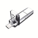 SSD de Alto Rendimiento - Memoria USB 3.0 Flash de Alta Velocidad con Interfaz Dual Tipo-C + USB, Hasta 300/300 MB/s de Lectura/Escritura, Compatible con Portátiles y PC (Plateado) 128GB/256GB