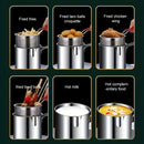 Freidora de Acero Inoxidable Resistente - Diseño Compacto Sin Electricidad con Rejilla Integrada, No Necesita Utensilios - Fácil Limpieza para Cocina Hogareña, Ideal para Papas Fritas, Pollo y Pescado - Freidora de Encimera Ahorradora de Espacio, Cesta E