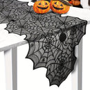 Cubre mesa de encaje para Halloween - Decoración de telaraña para fiestas, 1 pieza, poliéster, negro, ideal para restaurantes, cocinas y eventos festivos
