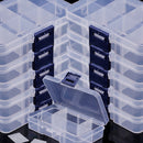 5/10piezas BEADIA Caja de almacenamiento de plástico transparente, estilo casual, forma cúbica, partición ajustable -8 compartimentos, cubierta de hebilla a prueba de polvo, contenedor de clasificación multifuncional para almacenamiento de cuentas, joyer