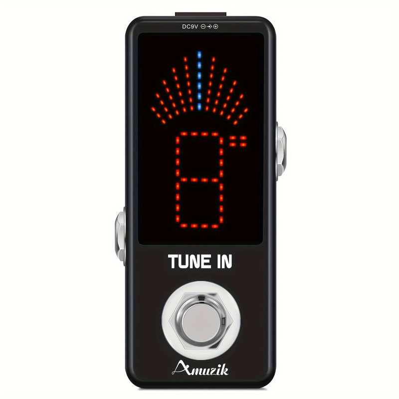 Pedal Afinador de Guitarra, Afinador Cromático para Guitarras Eléctricas y Bajos con Indicador de Tono Preciso ±1 Centido y True Bypass