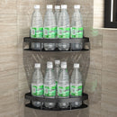 Organizador de aluminio para esquina de ducha, sin taladro, con ventosas y diseño de 2 niveles, ideal para baño, sostiene artículos de tocador y toallas