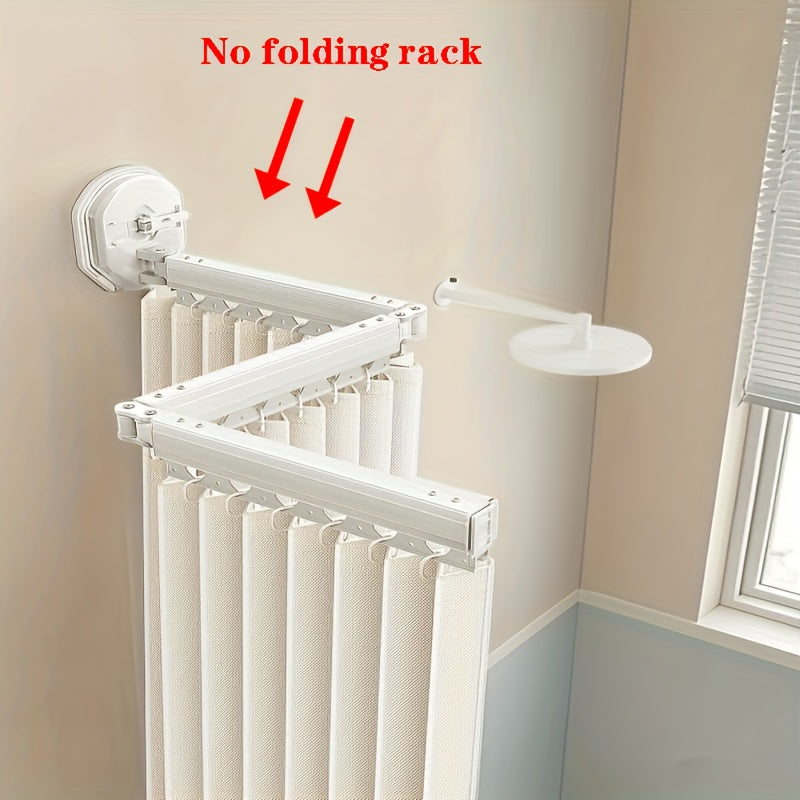 1pc Cortina de Baño Plegable de Alta Calidad con Ganchos y Lazos, Separador Invisible para Húmedo/Seco, Fácil Almacenamiento, Adorno Moderno para Decoración del Hogar
