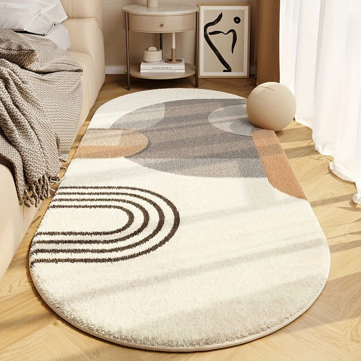 1 alfombra súper suave, de pelo bajo y lavable - Diseño abstracto moderno en beige, marrón y gris - Antideslizante, sin deshilachado, rectangular para dormitorio, sala, pasillo, oficina, lavandería y porche, alfombras para sala