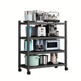 Estantería de Cocina 3/4/5 Niveles, Organizador para Microondas y Horno, Estante Multifuncional de Plástico Reforzado, Almacenamiento para Balcón o Hogar