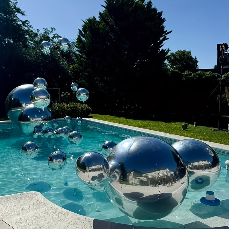 36 piezas de globos de aluminio 4D - Decoración de banquetes con efecto de flash plateado de cielo estrellado tridimensional, globos flotantes superduraderos reflectantes de 360°, artefacto de decoración de escena de boda y cumpleaños, conjunto de pelícu