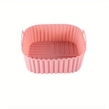 1 pieza de papel de silicona cuadrado reutilizable para freidor de aire, 20.32cm, para ollas de 4-7 QT, antiadherente, resistente al calor, perfecto para horno, microondas y accesorios de freidor de aire.