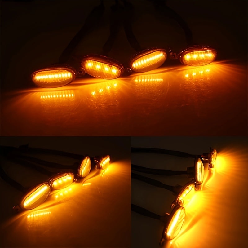 Luces decorativas LED para parrilla automotriz, luces ambientales auxiliares amarillas, ideales para sedanes, SUVs y camionetas, sin batería