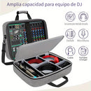 Estuche de mezclador de audio (Interior 15.5"x 13"x 6") Bolsa protectora de mezclador de DJ con relleno de 10mm, Bolsa de equipo de grabación de gran capacidad suave con almacenamiento ajustable para cables, equipos de podcast y micrófonos, regalo de San
