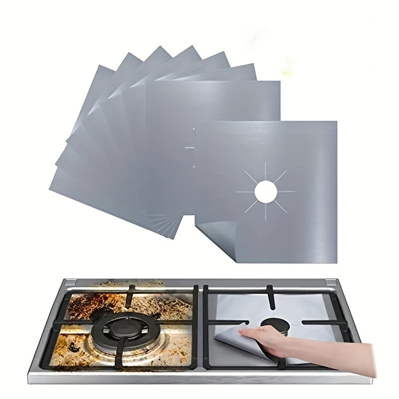 4pcs Cubiertas Premium Antiadherentes para Quemadores de Estufa - Doble Grosor, Resistentes al Calor y Reutilizables, Protectores de Cocina para una Limpieza Fácil