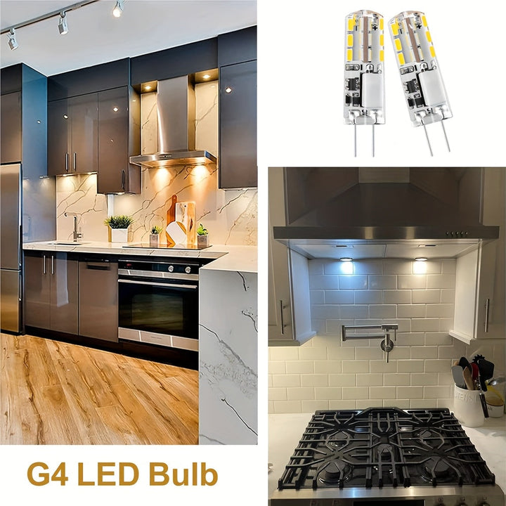 Paquete de 10 Bombillas LED G4 con Base JC Bi-Pin 1W AC/DC 12V Luz Diurna Blanca 6000K, Cálida Blanca 2700K 3000K para Cocina, Horno Microondas, Campanas Extractoras, Iluminación Subarmario, Lámpara Redonda, Arandelas, Luces de Paisaje
