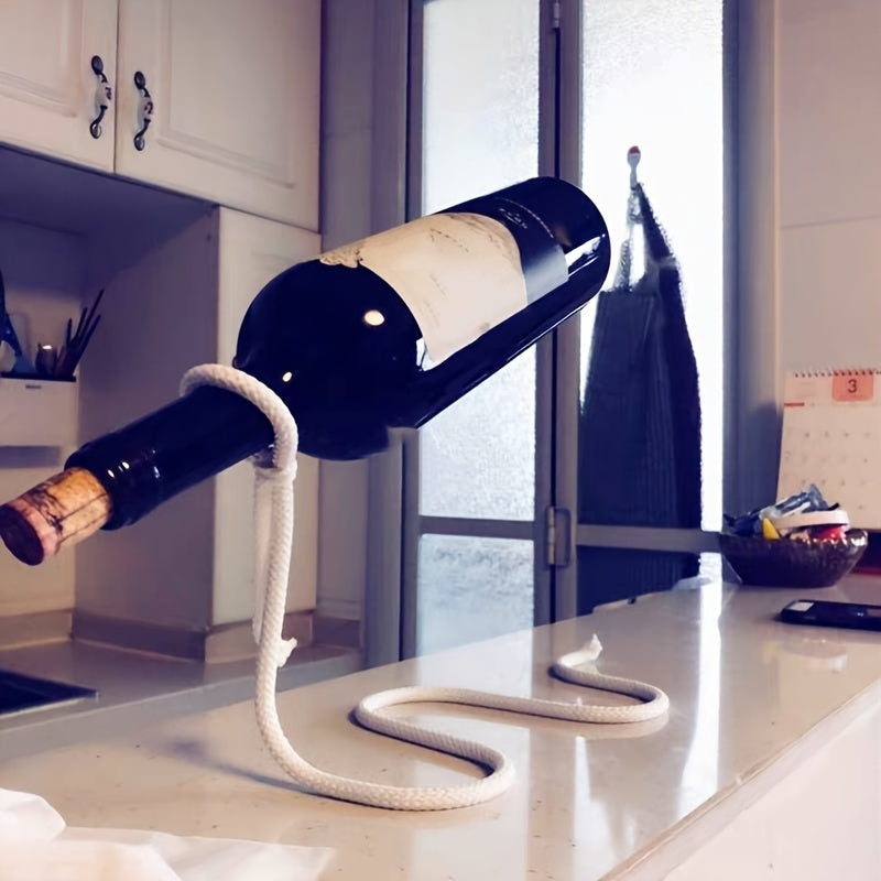 1pc Soporte de Vino Mágico Innovador - Exhibidor Flotante de Botella de Metal Elegante para Decoración de Bar en Casa