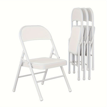 Silla Plegable Versátil con Respaldo de Cojín Suave - Portátil, Estructura de Metal para Hogar, Oficina y Uso Exterior - Ideal para Comedor, Conferencias y Bodas