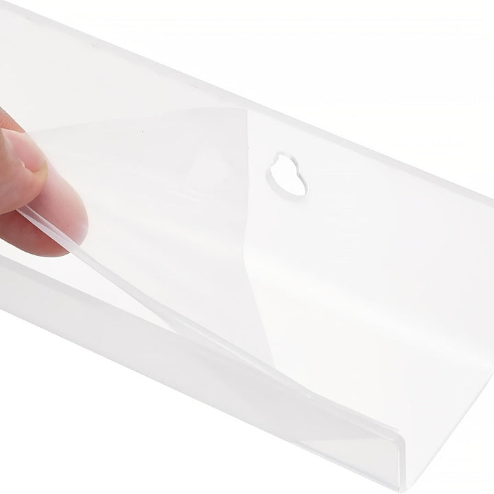 1pc Soporte Contemporáneo para Discos de Vinilo Acrílico, Estante de Exhibición Transparente Montado en la Pared con Agujeros para Montaje Fácil, No Necesita Electricidad, Estantería para Libros de Jóvenes, Flotante