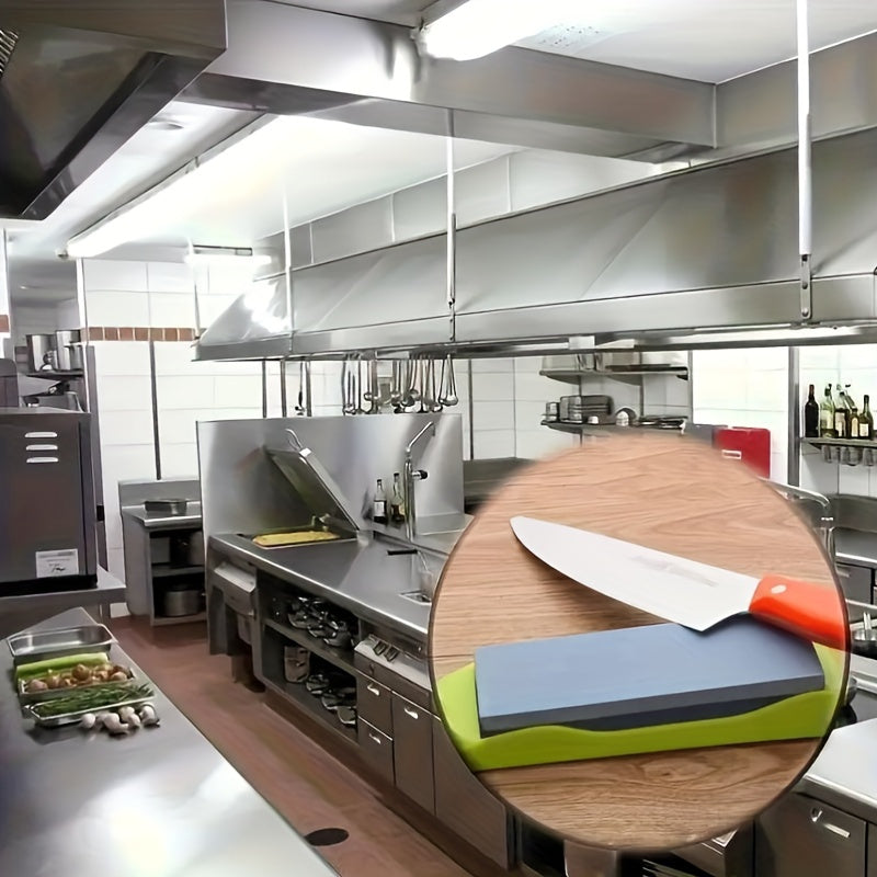 Afilar cuchillos de doble cara con base antideslizante - Alta dureza, seguro y fácil de usar en la cocina del hogar y en camiones de comida - Diseño duradero amarillo y azul para afilar de manera efectiva, seguridad en la cocina | Diseño audaz | Afila am