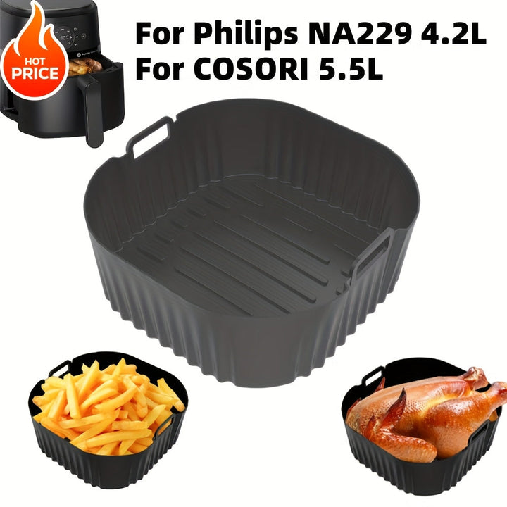 Líneas de silicona reutilizables de 20cm para freidora de aire Philips NA229 de 4.2L para freidoras de aire COSORI de 5.5L - Seguras para horno y microondas - Limpieza fácil y accesorios para freidora de aire antiadherentes