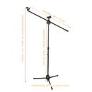 Trepie de micrófono metálico ajustable - Soporte profesional de piso de estudio y escenario con escalabilidad flexible, construcción de aleación duradera, ideal para emisión y grabación, accesorios de micrófono