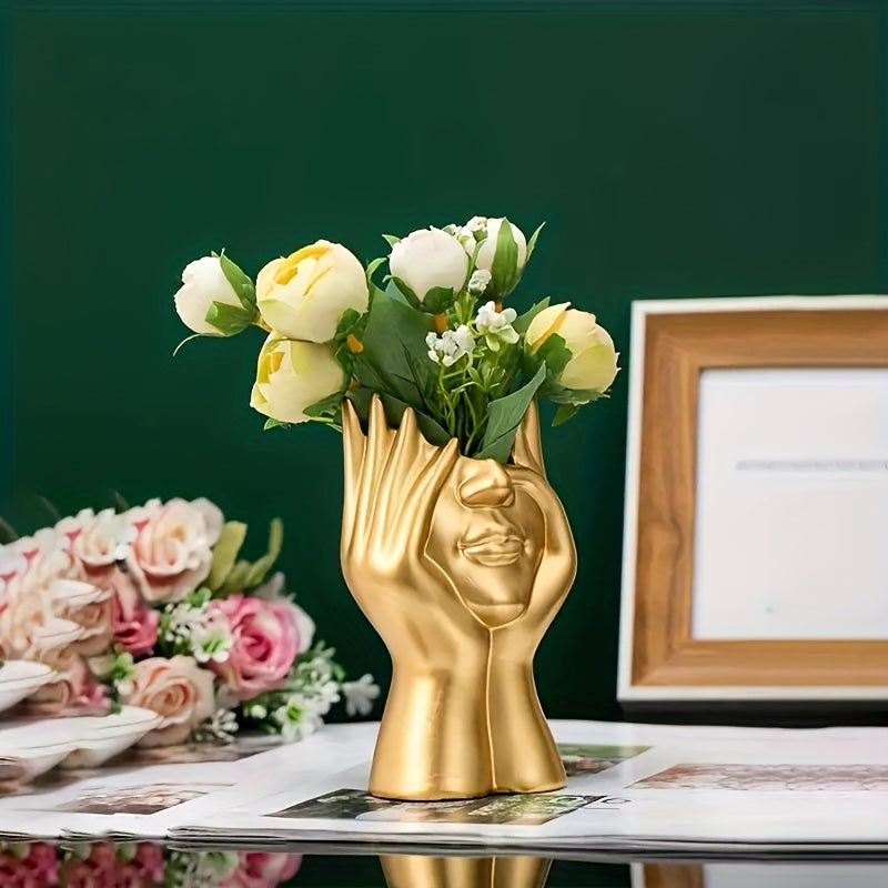 Jarrón de Resina Moderno - Perfecto para Decoración de Escritorio, Regalo Ideal para San Valentín, Día de la Madre y Día del Padre