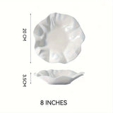 1pc 8/11/13 Pulgadas Plato De Cerámica Blanca, Vajilla Creativa Para La Hora Del Té, Plato De Pasta, Plato De Cena De Cocina Molecular, Plato De Comida Dietética, Plato De Exhibición De Postres Para El Hogar, Plato De Ensalada De Frutas, Para Restaurante