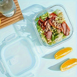 10.82 oz Recipiente de Almuerzo de Vidrio Grueso, Apto para Microondas, Contenedor Rectangular Ideal para Estudiantes y Trabajadores de Oficina, Perfecto para Uso en Casa y Conservación de Alimentos, Regreso a Clases