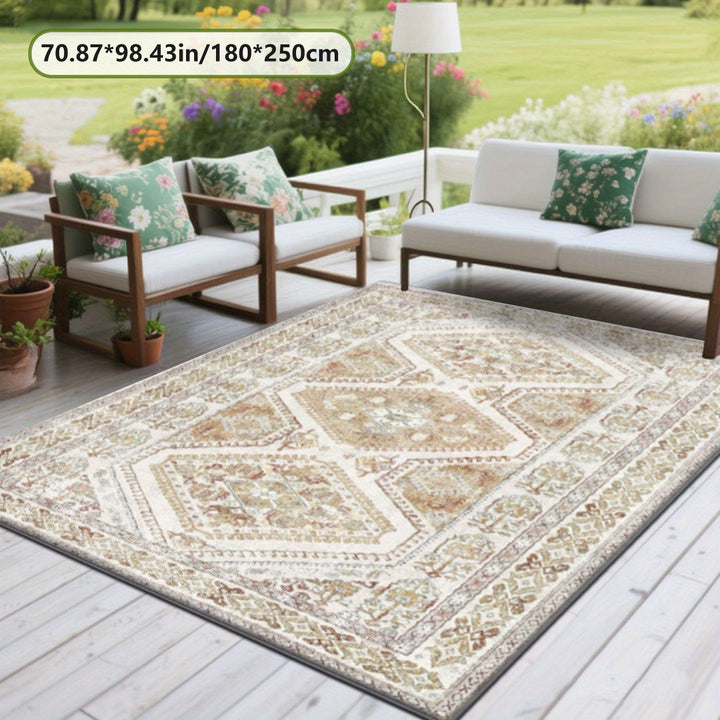 Alfombra de exterior impresa en estilo tradicional chino - Tejido plano 2D, ligero y fácil de limpiar, perfecto para jardín, patio, camping en RV, patio trasero y pícnic - Uso interior/exterior, varios tamaños disponibles, idea de regalo de verano, decor