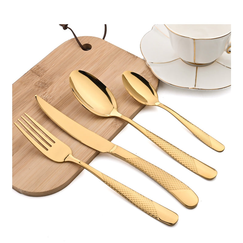 1 Juego De 16 Piezas, Vajilla De Acero Inoxidable, Cubiertos Con Espejo, Juego De Cubiertos Con Tenedor, Cuchara Y Cuchillo, Juego De Vajilla Para El Hogar Y El Hotel, Artículos De Cocina, Artículos De Cocina, Suministros De Cocina