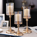 Conjunto de 3 Piezas de Portavelas de Columna Dorada y Plateada - Tema de Ángel, Decoración de Mesa de Metal, Adecuado para el Hogar y Cafetería, Perfecto para Halloween, Navidad, Día de San Valentín