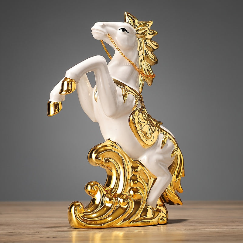 Elegante Figura de Caballo de Cerámica - Perfecta para Decoración de Hogar y Oficina, Regalo Ideal para Cumpleaños y Ocasiones Especiales