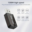 Adaptador sin varillas para PC de Escritorio Adaptador de Red USB sin varillas 1300Mbps con Antena Doble Banda de Alta Ganancia Integrada 5G/2.4G para Windows 7/8/8.1/10/11, ¡da capacidad WiFi y función de punto de acceso móvil instantáneamente a tu PC!
