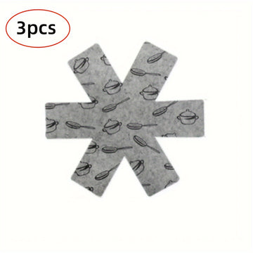 Juego de 3 protectores de sartenes de nailon - Separadores de utensilios de cocina, divisores de ollas y sartenes resistentes a los arañazos, almohadillas antideslizantes sin carga para almacenamiento de cocina