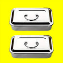 Un paquete, dos paquetes - Material de acero inoxidable, caja de instrumentos de nueve pulgadas, caja de instrumentos con o sin agujeros, adecuada para y almacenamiento de herramientas de uñas, tatuajes, herramientas dentales, etc.