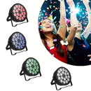 Luz LED Profesional de Escenario, 18x12W 4-en-1 RGBW Luz LED Profesional de Escenario con Control DMX, Diseño Flat Par, Soportes y Enchufe de Energía para DJs, Bodas y Fiestas