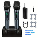 Micrófono condensador Heikuding 108 gris/oro con batería recargable, conector XLR de 6,35 mm y jack TRS de 3,5 mm, clip/soporte/poder fantasma, doble alimentación USB/batería, base antideslizante incluida, micrófono profesional para estudio y podcasting,
