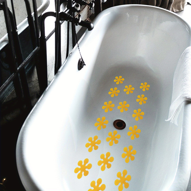 10 Pegatinas Amarillas Antideslizantes Para Bañera Con Forma De Copo De Nieve, Pegatinas Creativas Antideslizantes Para Ducha, Tira Antideslizante Para Baño, Tiras Adhesivas De Seguridad Para Bañera, Accesorios De Baño