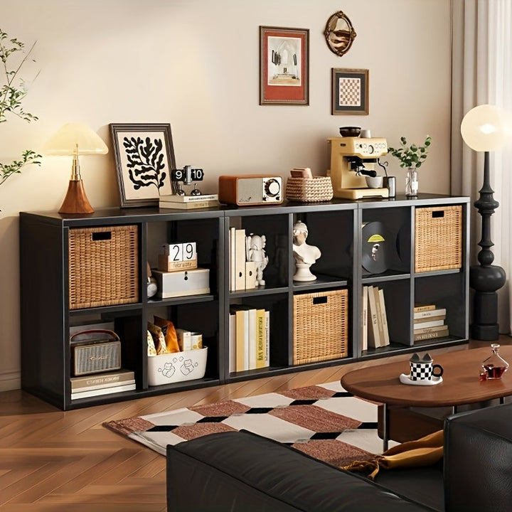 1 Armario de almacenamiento moderno de acero al carbono - Diseño plegable que ahorra espacio, armario multifuncional adecuado para oficina, armario, mesa de noche - Fácil de ensamblar, organización del hogar | Estructura metálica duradera, negro y blanco