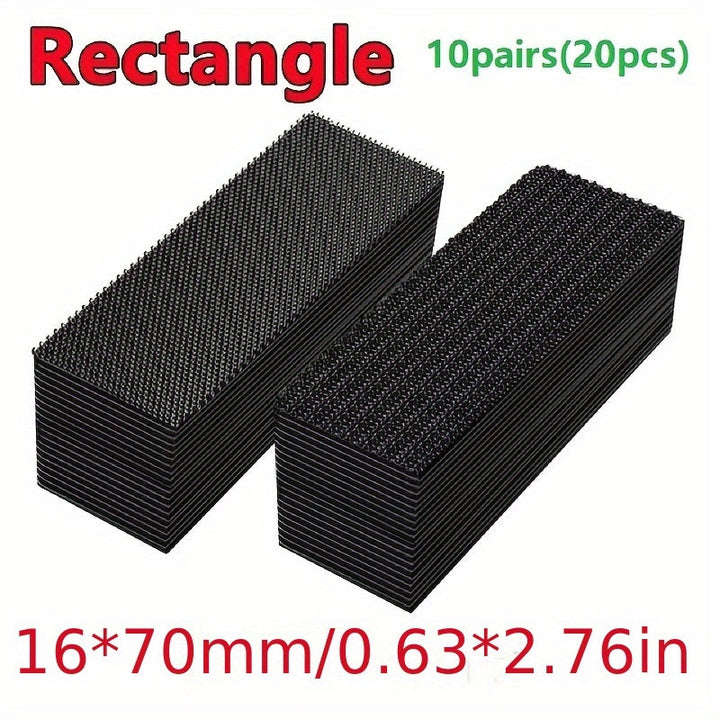 20pcs/40pcs/100pcs Alfombra rectangular Adhesivo de doble cara Alta viscosidad Fijadores de alfombras para automóviles para alfombras domésticas Pegatinas antideslizantes, Par